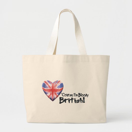 血のイギリス ラージトートバッグ (正面)