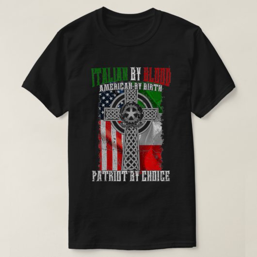 血のイタリアンアメリカ人による誕生愛国者によるチョイ Tシャツ (デザイン正面)