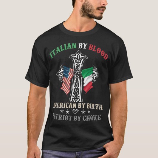 血のイタリアンアメリカ人による誕生愛国者によるチョイ Tシャツ (正面)