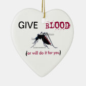 血のカのクリスマスのオーナメントを与えて下さい セラミックオーナメント (右)