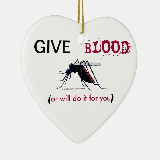 血のカのクリスマスのオーナメントを与えて下さい セラミックオーナメント (右)