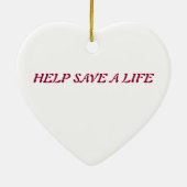 血のカのクリスマスのオーナメントを与えて下さい セラミックオーナメント (裏面)