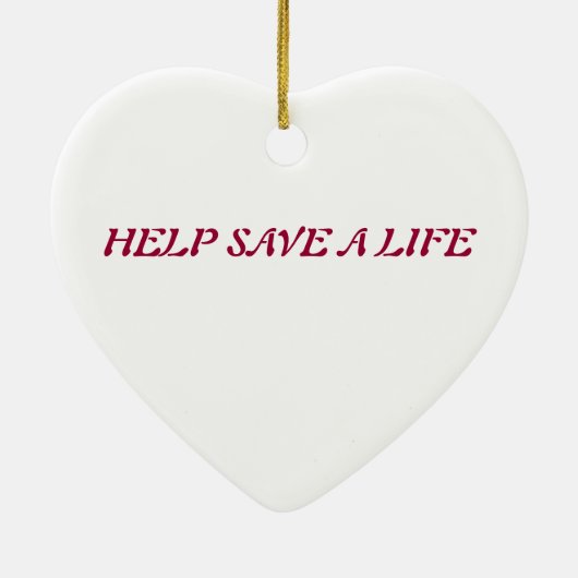 血のカのクリスマスのオーナメントを与えて下さい セラミックオーナメント (裏面)