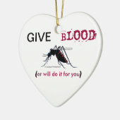 血のカのクリスマスのオーナメントを与えて下さい セラミックオーナメント (左)