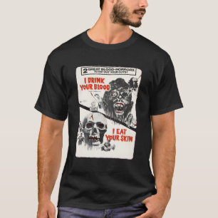 血のハロウィンモンスターホラー映画を飲む Tシャツ