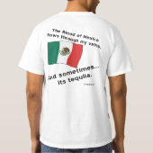 血のメキシコが時々テキーラを流すように Tシャツ (裏面)