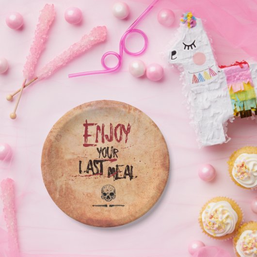 血の不気味な気色悪いあなたの最後の食事のプレートを楽しみます ペーパープレート (パーティー)