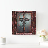 血の交差 スクエア壁時計 (ホーム)