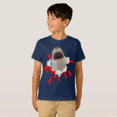 血の付いた白いサメTシャツ Tシャツ (正面フル)