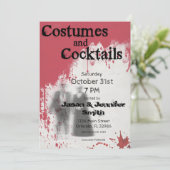 血の幽霊の大人のハローウィンパーティの招待状 招待状 (スタンド正面)