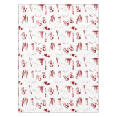 血の手刷り血スパッタ犯罪現場 テーブルクロス (正面)