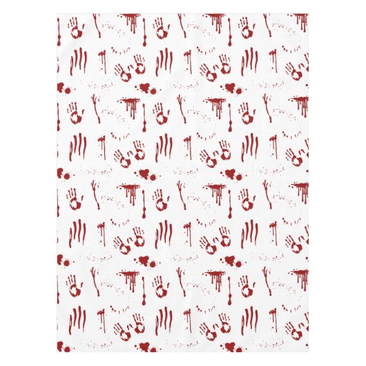 血の手刷り血スパッタ犯罪現場 テーブルクロス (正面)