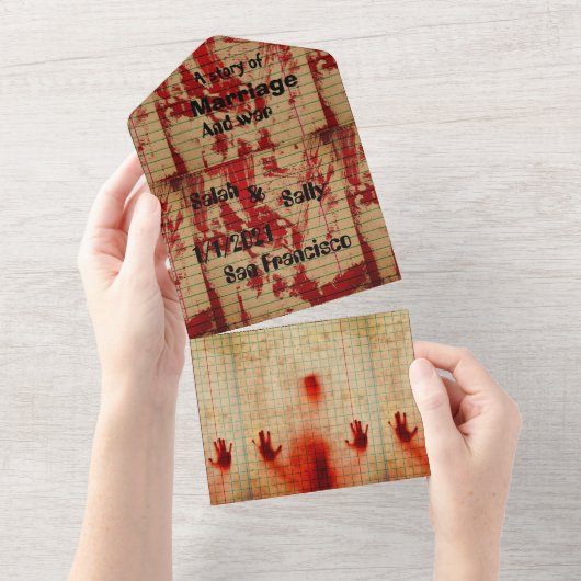 血の招待状 オールインワン招待状 (貼ってはがせる)