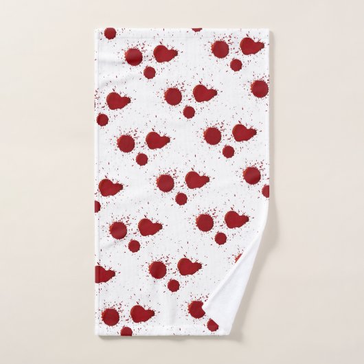 血の指紋と血液（ばちゃばちゃ）跳ねる バスタオルセット (ハンドタオル)