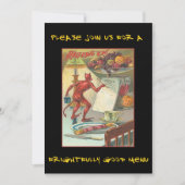 血の文字を持つハローウィンパーティのヴィンテージの悪魔 招待状 (正面)