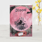 血の月のハロウィンの妖精の挨拶状ハロウィン カード (黄色い花)