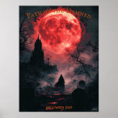 血の月の墓地 ハロウィン ダーククローク ポスター (正面)