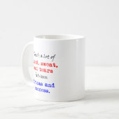 血の汗および破損 コーヒーマグカップ (正面左)