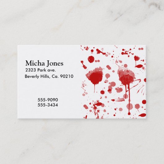 血の混乱は(ばちゃばちゃ)跳ねるのカスタムな色BGを滴らせます 名刺 (正面)