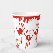 血の滴り落ちるハンドプリントハロウィン 紙コップ (左)