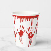 血の滴り落ちるハンドプリントハロウィン 紙コップ (右)
