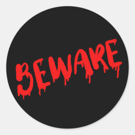 血の滴るハロウィーンステッカーに注意 ラウンドシール