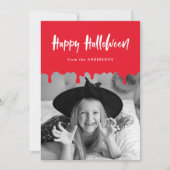 血の滴る赤いハロウィンフォトカード (正面)