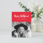 血の滴る赤いハロウィーンの写真 シーズンポストカード (スタンド正面)