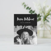 血の滴る黒いハロウィーンの写真 シーズンポストカード (スタンド正面)