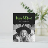 血の滴る黒とライムハロウィーンの写真 シーズンポストカード (スタンド正面)