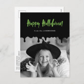 血の滴る黒とライムハロウィーンの写真 シーズンポストカード (正面/裏面)