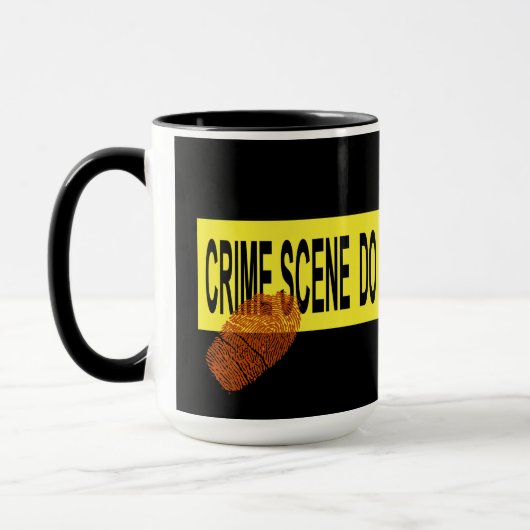 血の犯罪現場テープはマグの指紋をとります マグカップ (左)