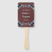 血の赤いゴシック色の黒いフローラ結婚ズ ハンドファン (正面)