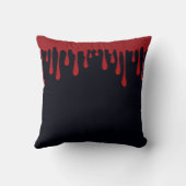 血の赤いドリップ 血の垂れる ハロウィン スロー枕 クッション (裏面)