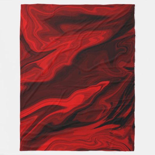 血の赤い大理石かわいい暖かい フリースブランケット (正面)