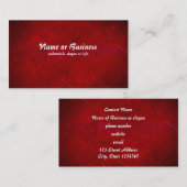 血の赤い抽象芸術のキメ 名刺 (正面/裏面)