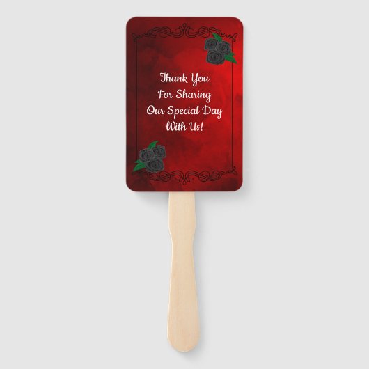 血の赤と黒のバラ結婚の感謝 ハンドファン (裏面)