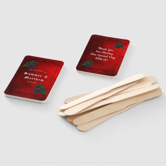 血の赤と黒のバラ結婚の感謝 ハンドファン (組立なし)