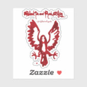 血の鳥の女の子 – お茶と赤い紐 シール (シート)