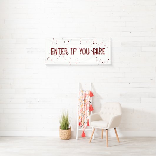 血の(ばちゃばちゃ)跳ねるのハロウィンの旗を敢えてしたら入って下さい 横断幕 (インサイチュ)