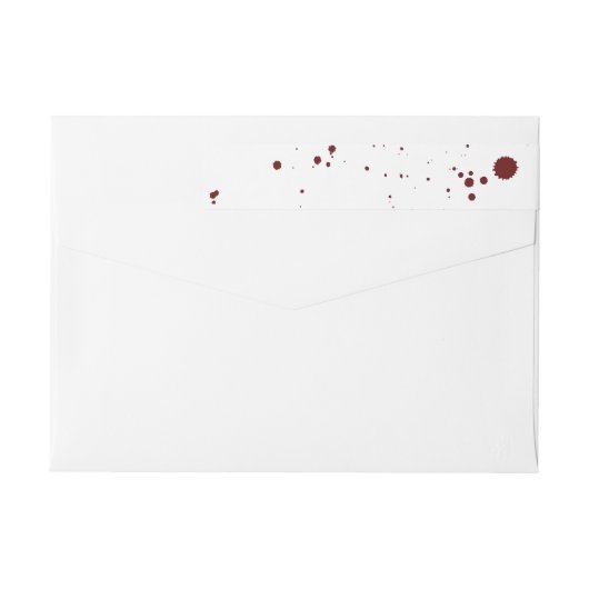 血の(ばちゃばちゃ)跳ねるのハロウィンの覆いの差出人住所ラベル ラップアラウンドラベル (裏面)