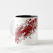 血の(ばちゃばちゃ)跳ねるのマグ ツートーンマグカップ (正面左)