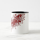 血の(ばちゃばちゃ)跳ねるのマグ ツートーンマグカップ (中央)