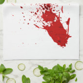 血の（ばちゃばちゃ）跳ねる1 キッチンタオル (折り畳み)