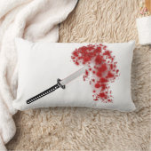 血の（ばちゃばちゃ）跳ねるKatana ランバークッション (ブランケット)