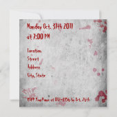 血のHandprintハロウィン 招待状 (裏面)