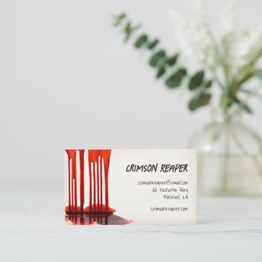 血は恐怖を漂わせる 名刺 (スタンド正面)