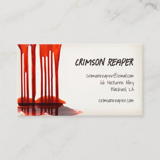 血は恐怖を漂わせる 名刺 (正面)