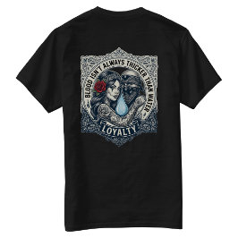 血は水よりも濃いとは限らない バックプリント Tシャツ