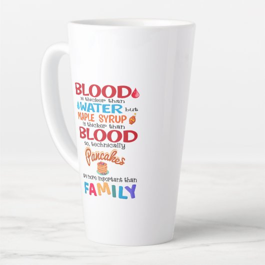 血は水より厚いがメープルシロップは カフェラテマグ (左アングル)